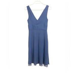 J.Crew Sophia 100% Silk Elegant Blue Sleeveless Dress